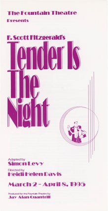 Book #160500] Tender is the Night (Original Program for the 1995 play). F. Scott Fitzgerald,...