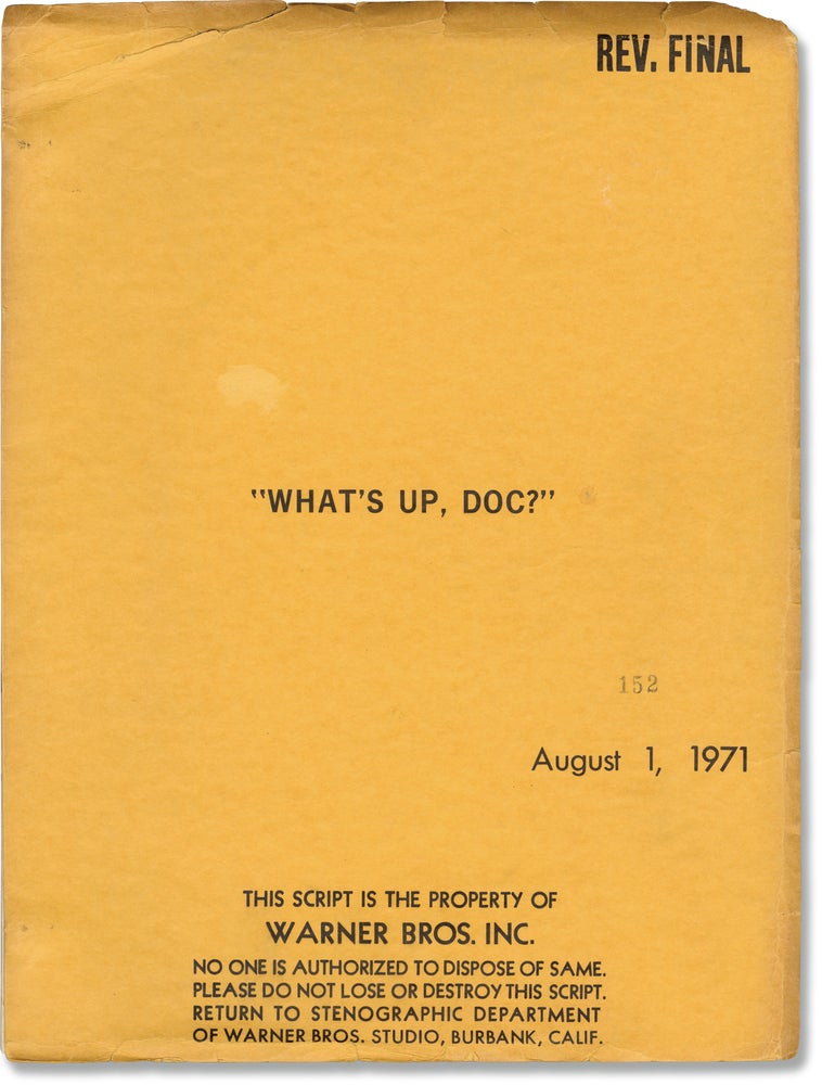 Book #160601] What's Up, Doc? (Original screenplay for the 1972 film). Peter Bogdanovich, Buck...