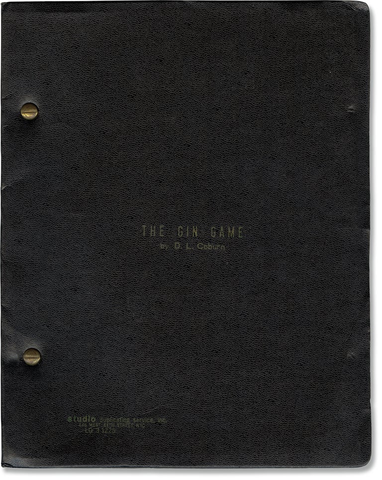 Book #160602] The Gin Game (Original script for the 1977 play, Hume Cronyn's copy). Mike Nichols,...