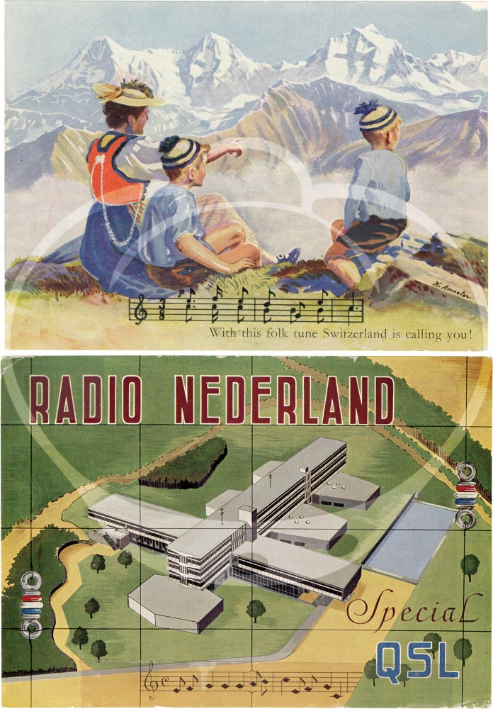 Collection of international QSL cards from a radio hobbyist, 1954-1973