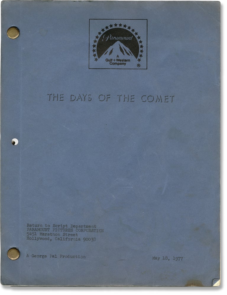 [Book #160622] The Days of the Comet. Robert Bloch, H G. Wells, screenwriter, novel.