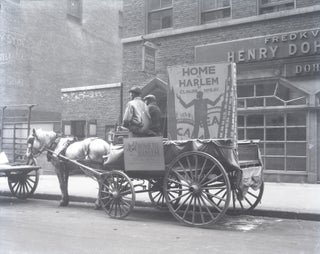 Book #160719] Home to Harlem (Original large format negative showing a horse-drawn cart...