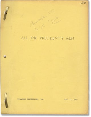 Book #160724] All the President's Men (Original screenplay for the 1976 film). Robert Redford...
