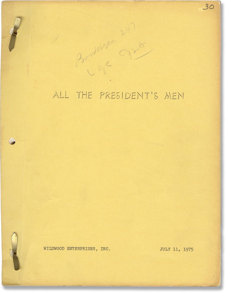 [Book #160724] All the President's Men. Robert Redford Dustin Hoffman, Alan J. Pakula, Bob Woodward Carl Bernstein, William Goldman, starring, director, book, screenwriter.