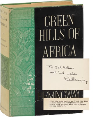 Book #160734] The Green Hills of Africa (Later printing, inscribed by the author to songwriter...