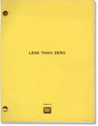 Book #160758] Less Than Zero (Original screenplay for the 1987 film). Bret Easton Ellis, Marek...