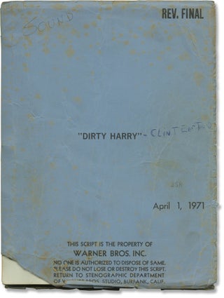 Book #160780] Dirty Harry (Original screenplay for the 1971 film). Clint Eastwood, Don Siegel,...