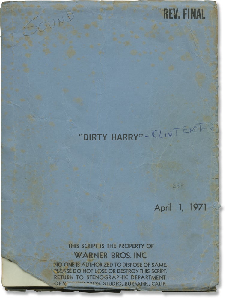Book #160780] Dirty Harry (Original screenplay for the 1971 film). Clint Eastwood, Don Siegel,...