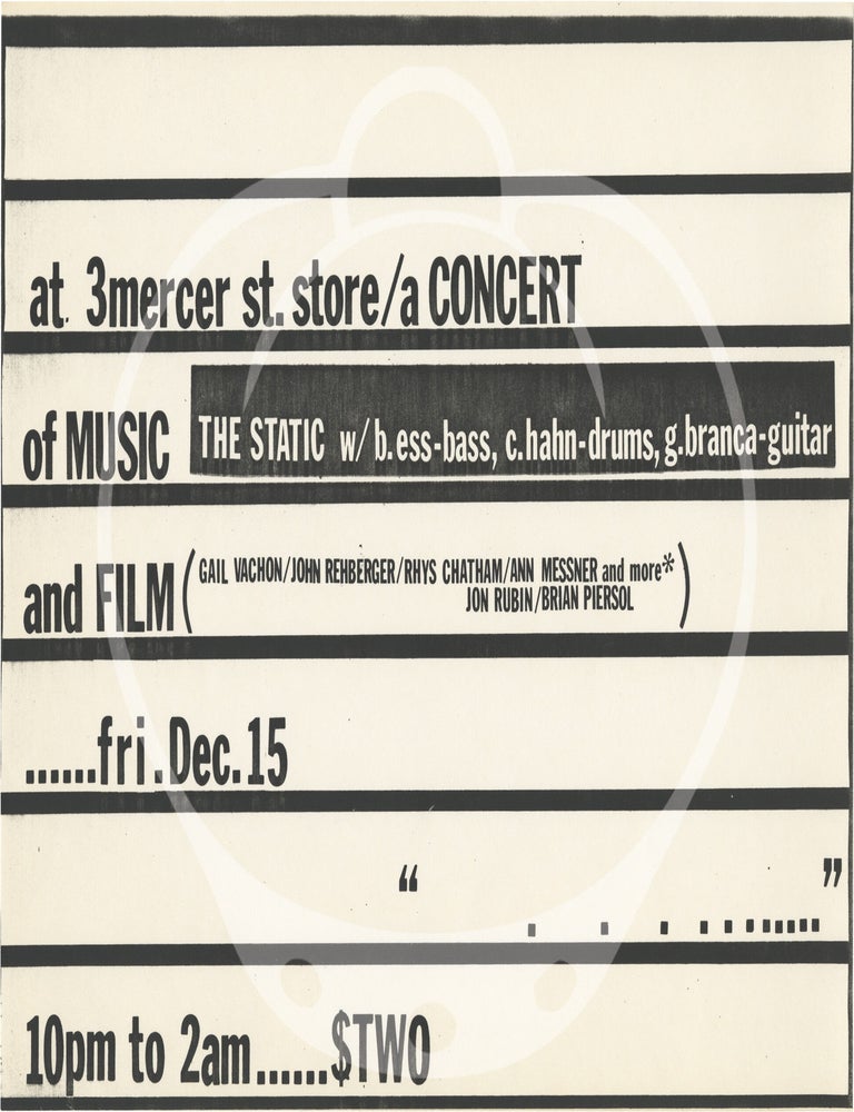 Collection of nine posters of performances by Glenn Branca, 1975-1979