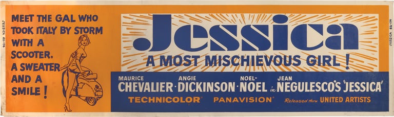 Book #160805] Jessica (Original banner poster from the 1962 film). Angie Dickinson Maurice...