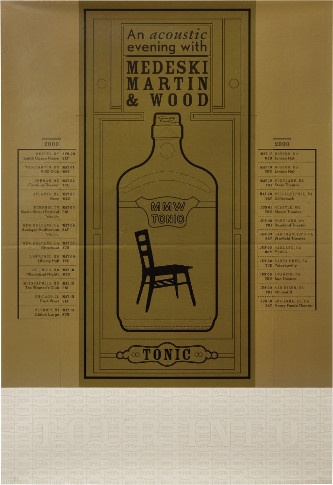 Book #160815] Original poster for Medeski Martin and Wood's 2000 acoustic tour. Medeski Martin...
