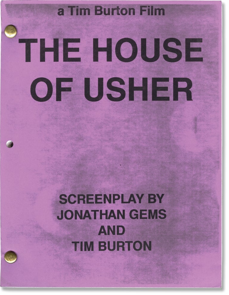 Book #160862] House of Usher (Original screenplay for an unproduced film). Jonathan Gems Tim...