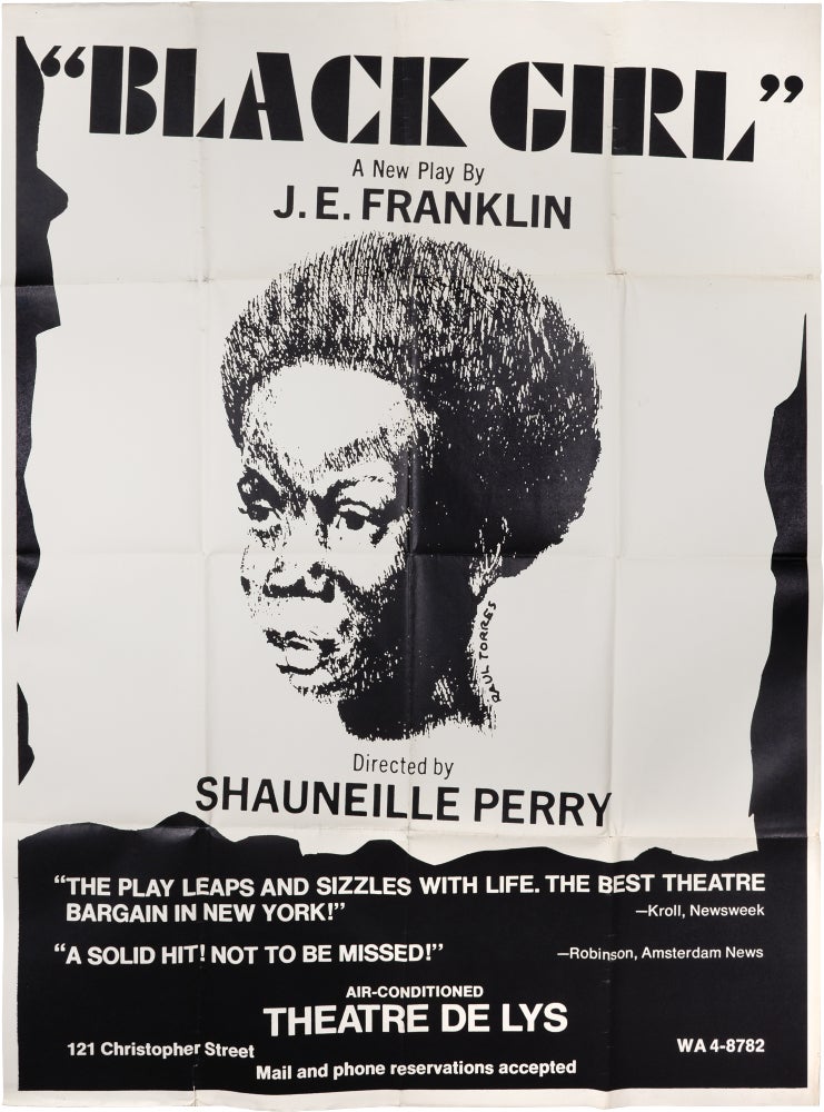 Book #160911] Black Girl (Original oversize poster for the 1971 off-Broadway play). J E....