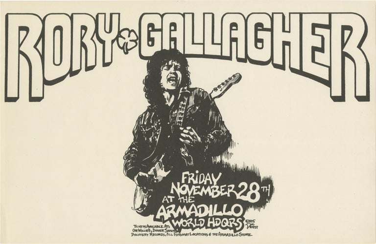 Book #160912] Original poster for a performance by Rory Gallagher at the Armadillo World...