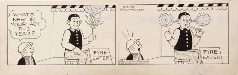 Book #160932] Original artwork for Nancy comic strip, July 5, 1975. Ernie Bushmiller, artist
