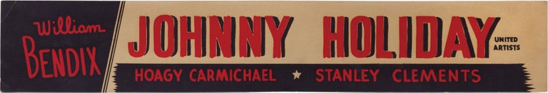 Book #160941] Johnny Holiday (Original mini-banner poster for the 1949 film). Stanley Clements...