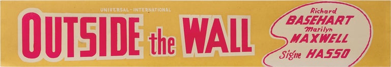 Book #160943] Outside the Wall (Original mini-banner poster for the 1950 film noir). Crane...