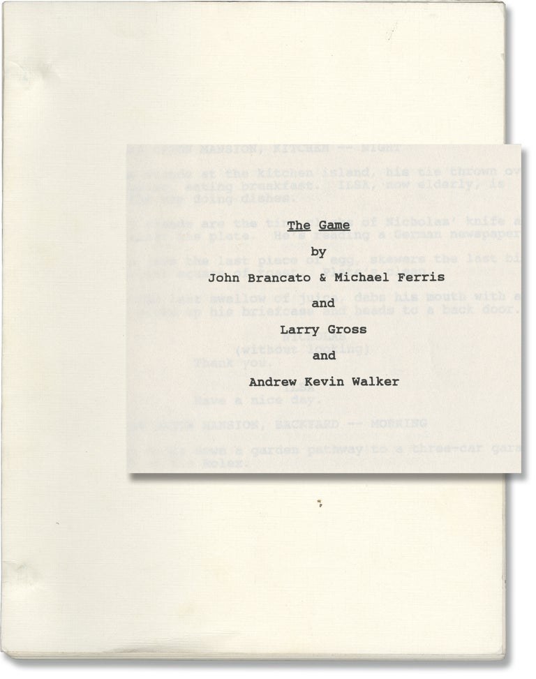 Book #161013] The Game (Original screenplay for the 1997 neo-noir film). David Fincher, Sean Penn...