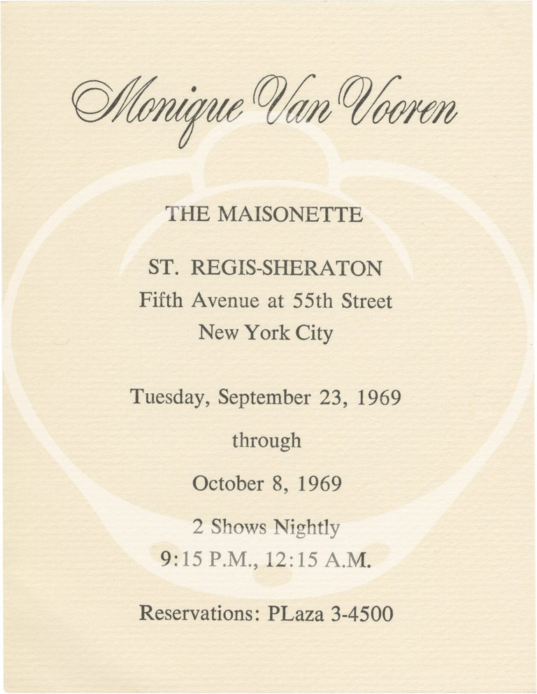 Archive of material belonging to Belgian American actress Monique van Vooren