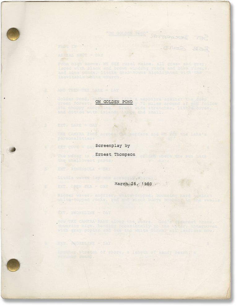 Book #161094] On Golden Pond (Original screenplay for the 1980 film). Henry Fonda Katharine...