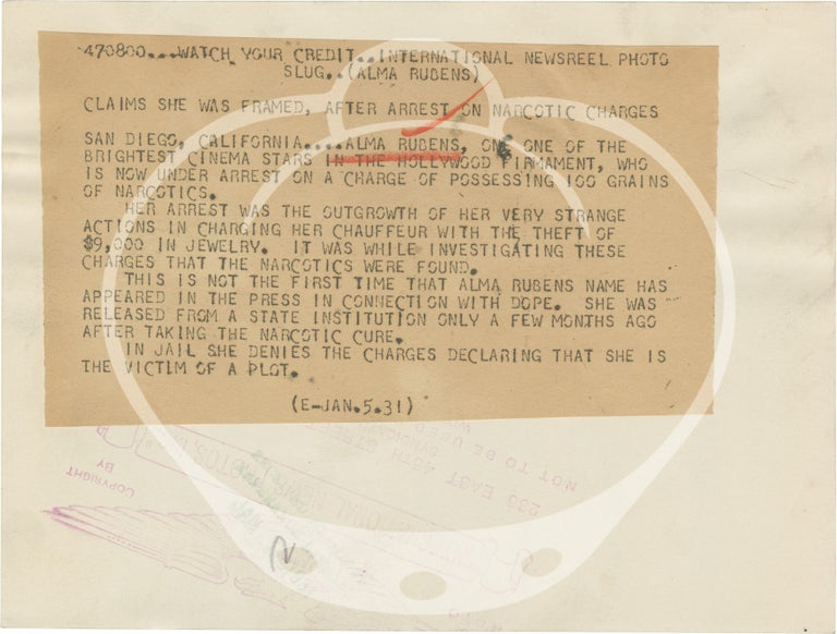 Archive of five original photographs belonging to Kenneth Anger, relating to his research into the underbelly of Hollywood