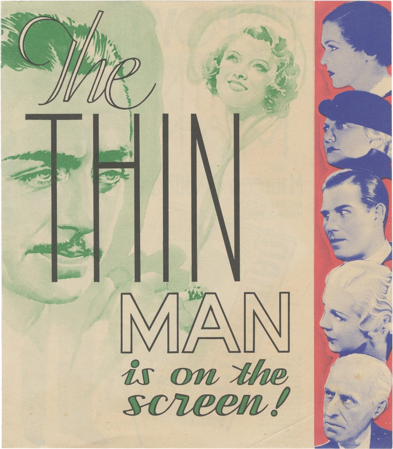 Book #161214] The Thin Man (Original herald for the 1934 film). William Powell Myrna Loy, W S....