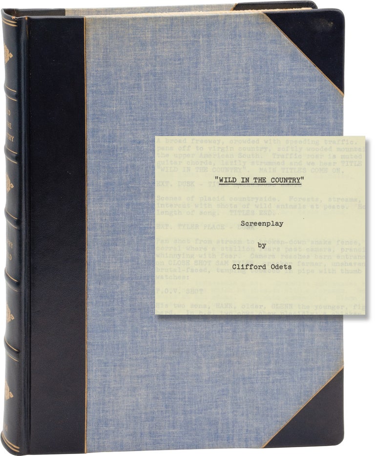 Wild in the Country (Original screenplay for the 1961 film, presentation copy belonging to...
