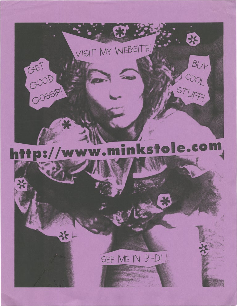 Book #161364] Original flyer for actress Mink Stole's website, circa 1998. Dreamlanders John...