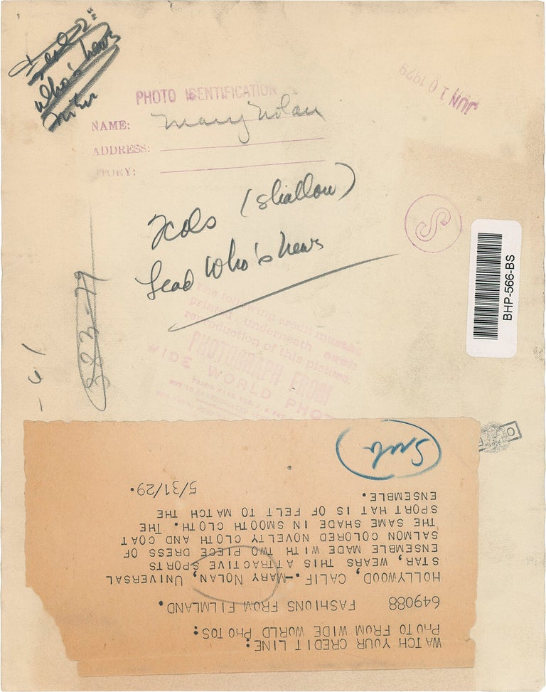Two original photographs of actress Mary Nolan