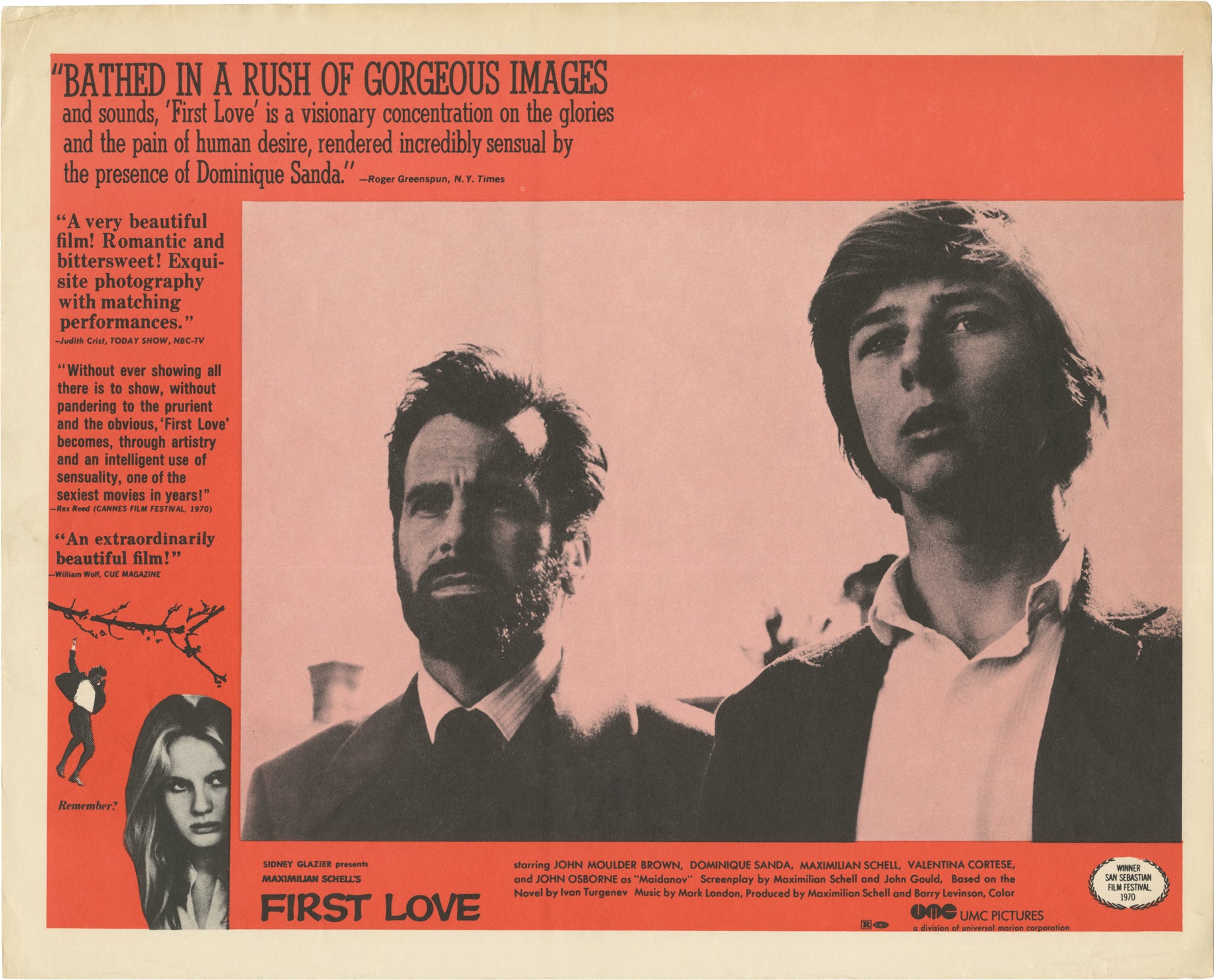 First Love Erste Liebe | John Moulder-Brown Dominique Sanda, Maximilian  Schell, Ivan Turgenev