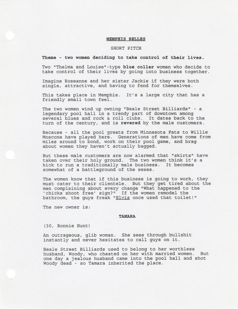 Archive of original treatments and proposals for 16 unproduced television series, circa 1995