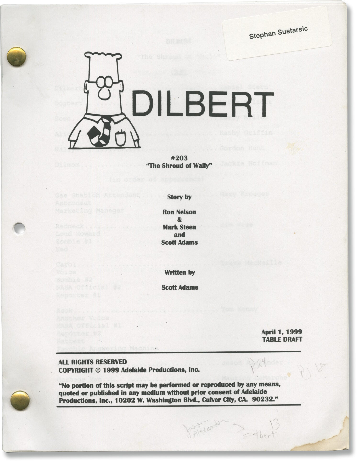Cilbert Script Dilbert: The Shroud of Wally | Scott Adams, Chris Elliott Daniel Stern ...