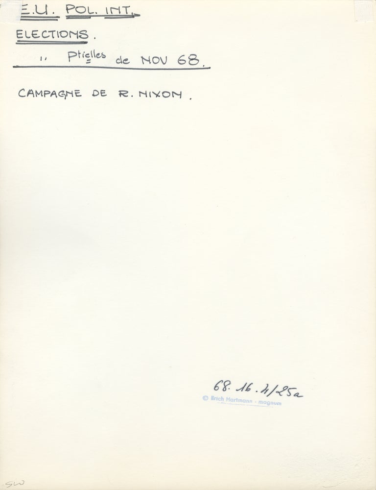 Original oversize photograph of Richard Nixon on the night of the 1968 presidential election