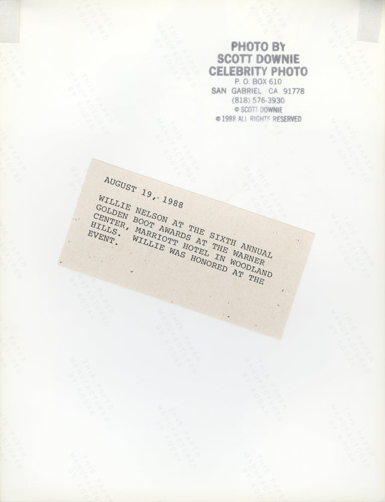 Original photograph of Willie Nelson at the Golden Boot Awards, 1988