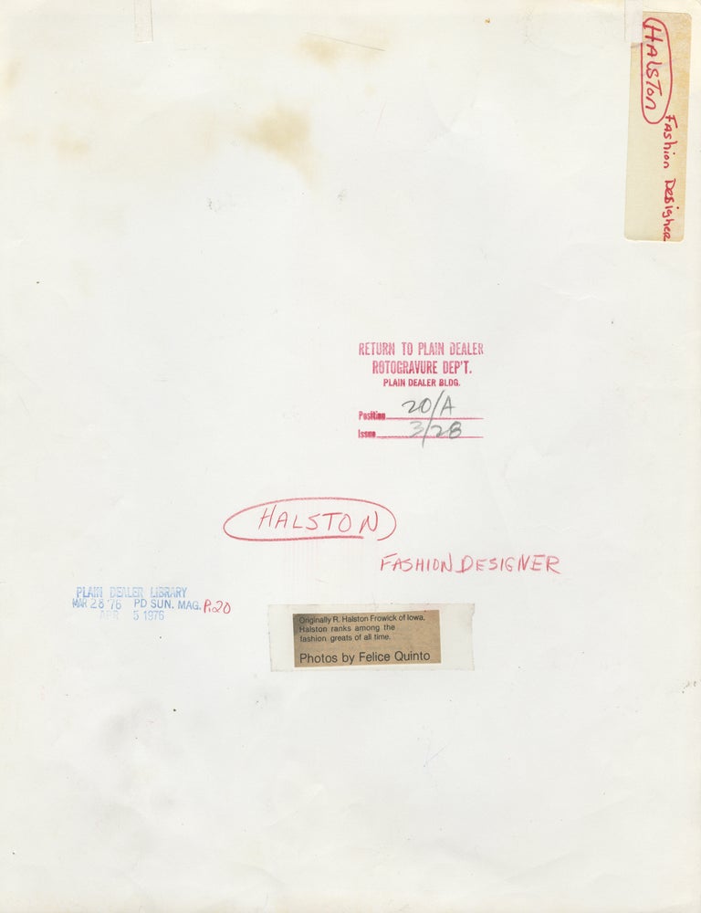 Original oversize portrait photograph of fashion designer Halston, circa 1976