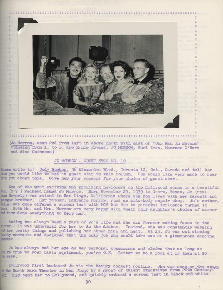 Archive of twelve issues of The Maureen O'Hara's Fan Club fanzine "Maureen O'Hara" (later "From Maureen To You"), 1955-1961