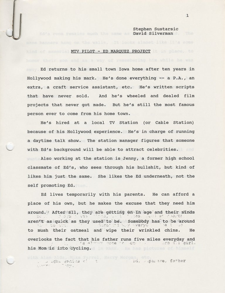 Archive of material relating to Ed Marques Project, an unproduced pilot for a television series