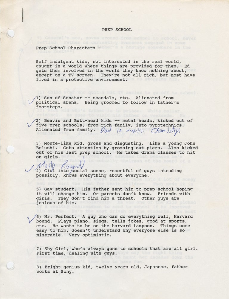 Archive of material relating to Ed Marques Project, an unproduced pilot for a television series