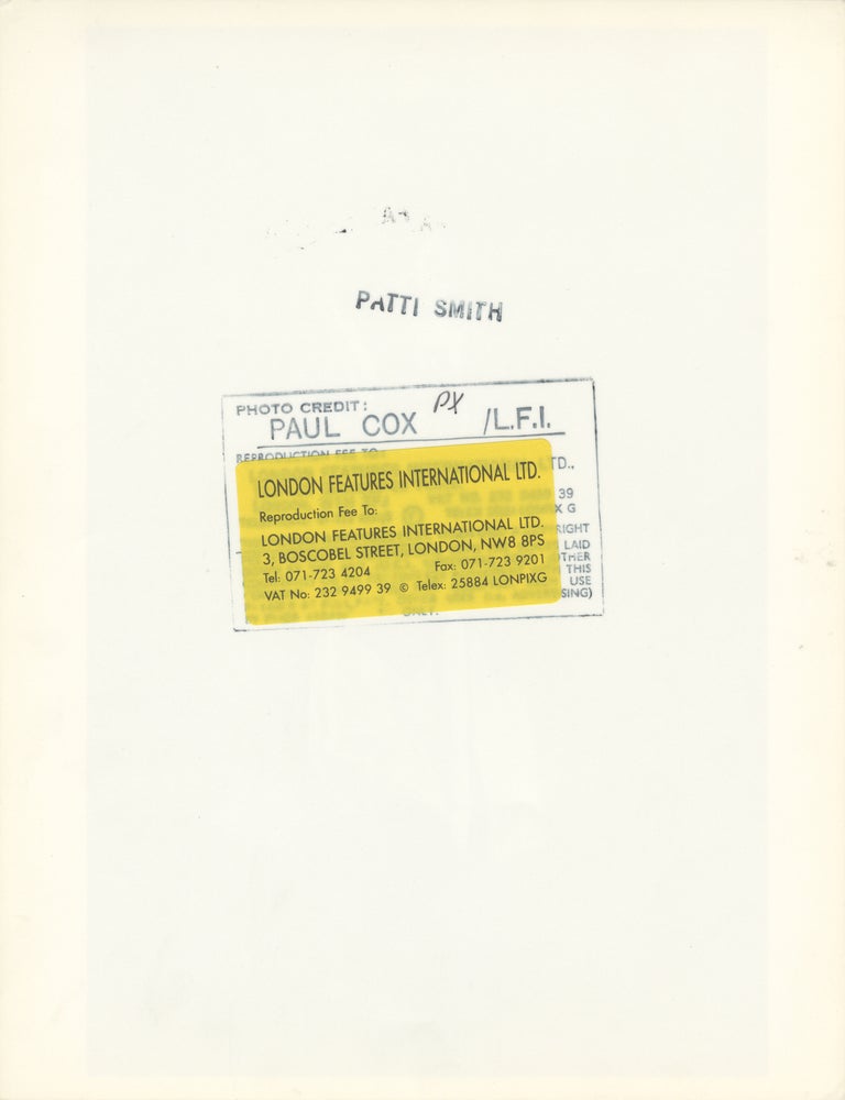 Original photograph of Patti Smith at the Roundhouse in London, 1976