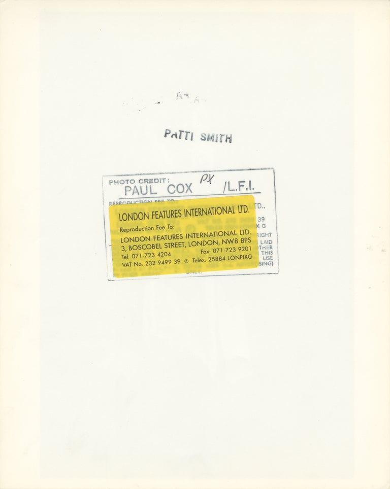 Original photograph of Patti Smith at the Roundhouse in London, 1976