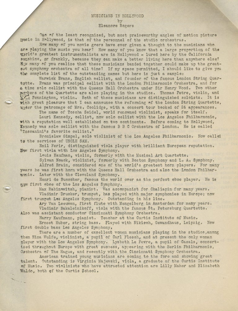 Film Music Notes for 1942-1944
