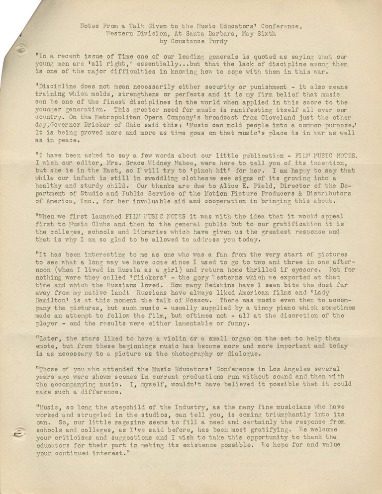 Film Music Notes for 1942-1944