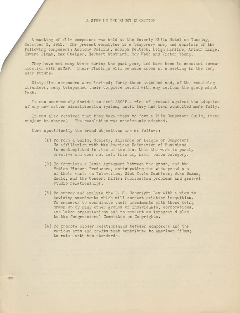 Film Music Notes for 1942-1944