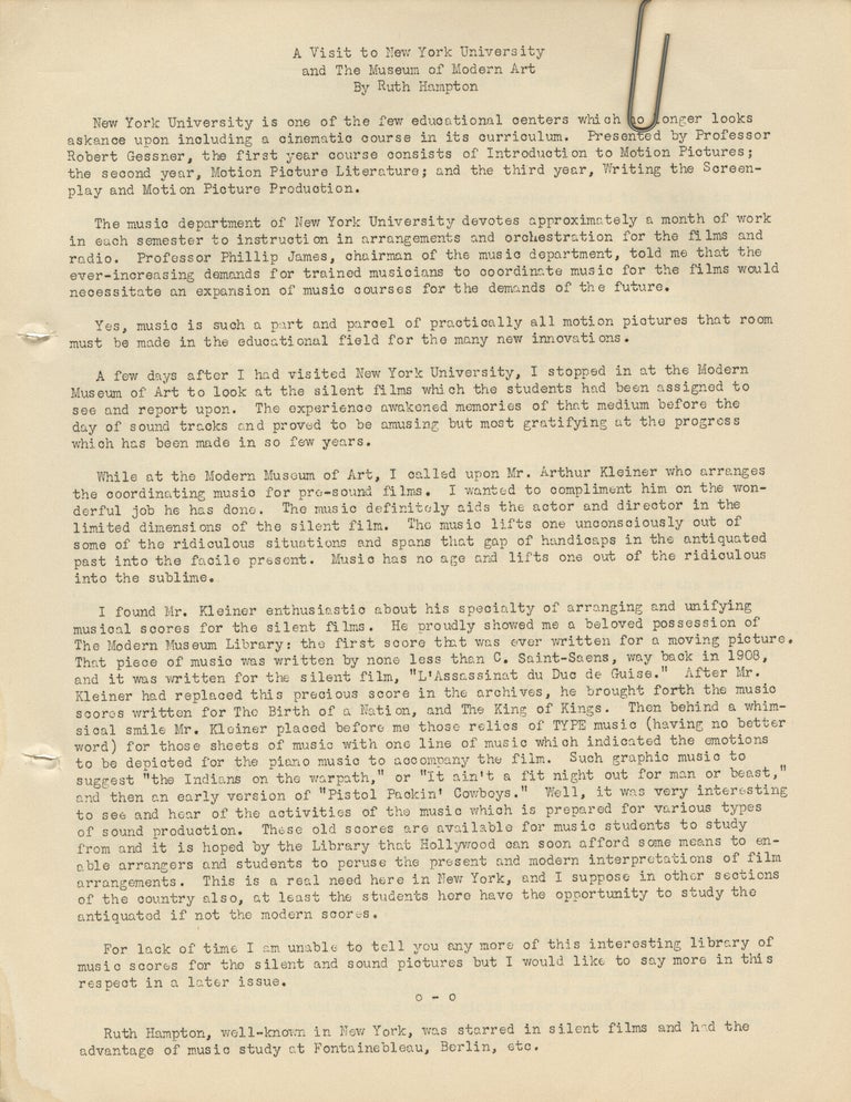 Film Music Notes for 1942-1944