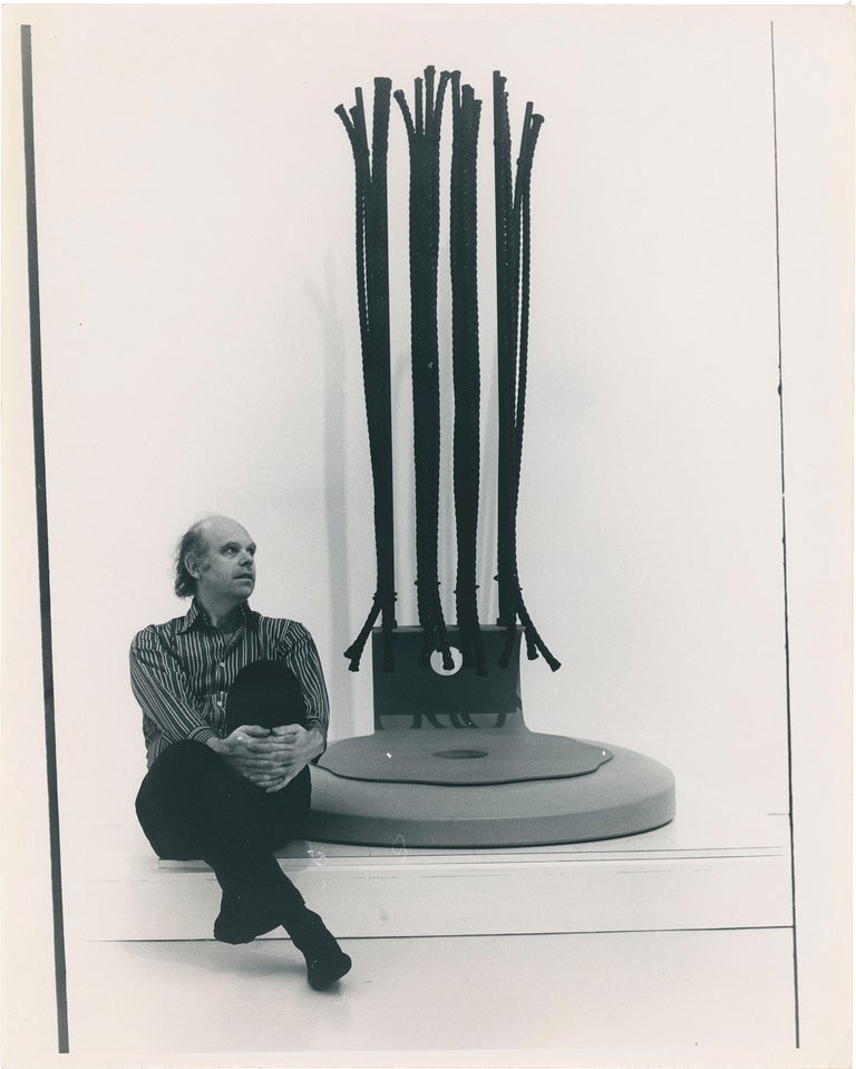 Two original photographs of Claes Oldenburg in his studio, circa 1972