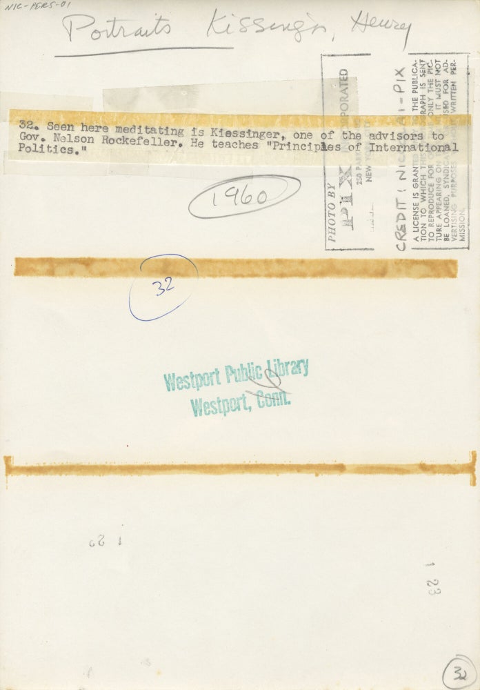 Original photograph of Henry Kissinger in 1960