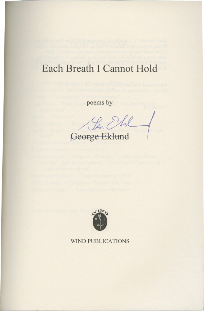 Each Breath I Cannot Hold