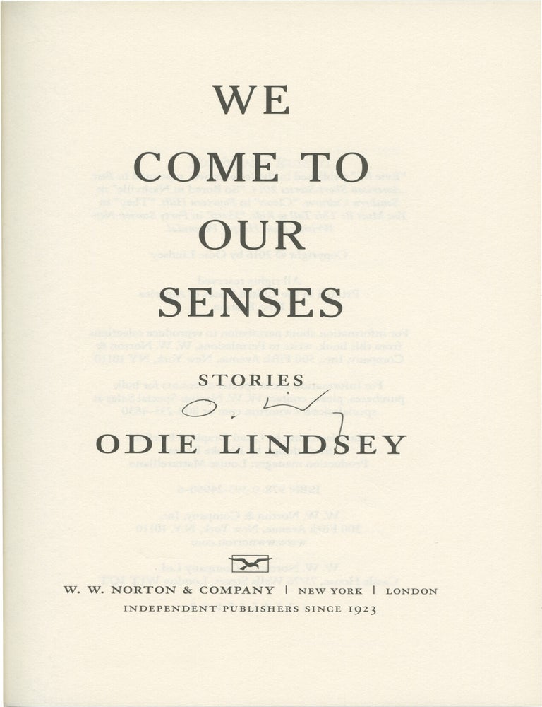 We Come to Our Senses: Stories