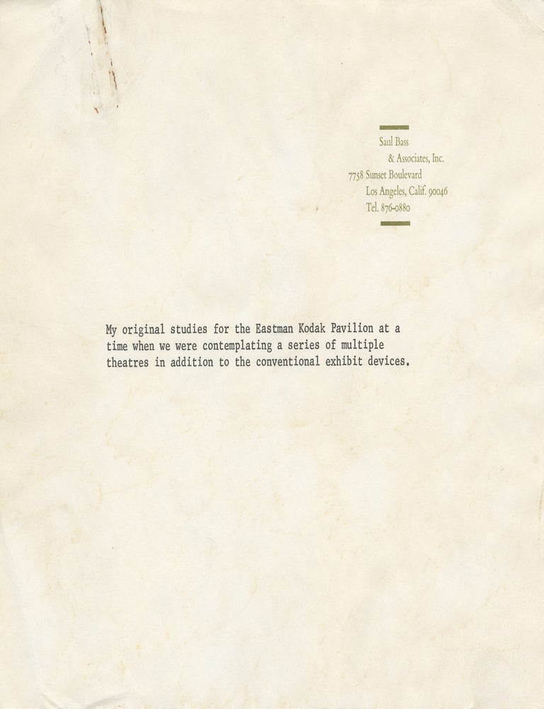 Archive of original photographs, print material, color transparencies, and ephemera documenting Saul Bass' work in advertising and film