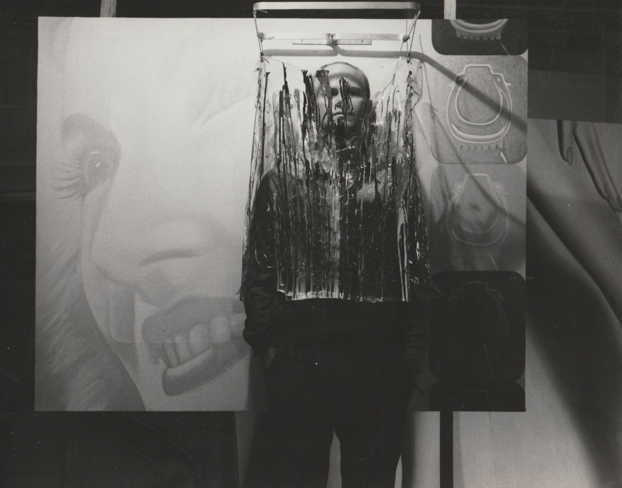 Original double weight photograph of James Rosenquist in his studio ...